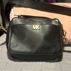 Michael Kors Black Pebbled Leather Crossbody Bag